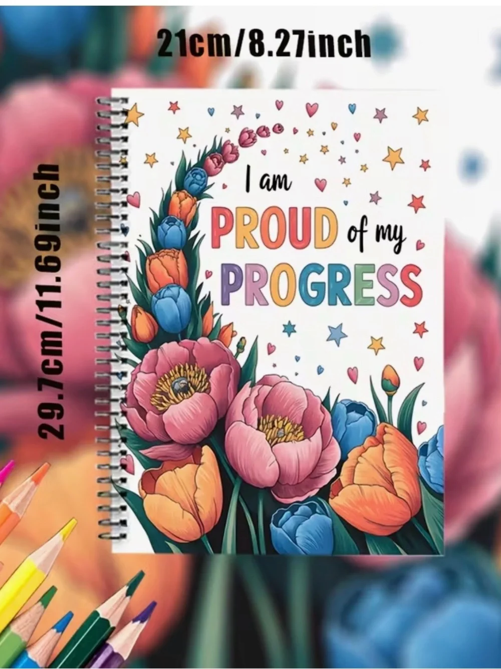 Inspirational Floral Coloring Book - Proud of My Progress